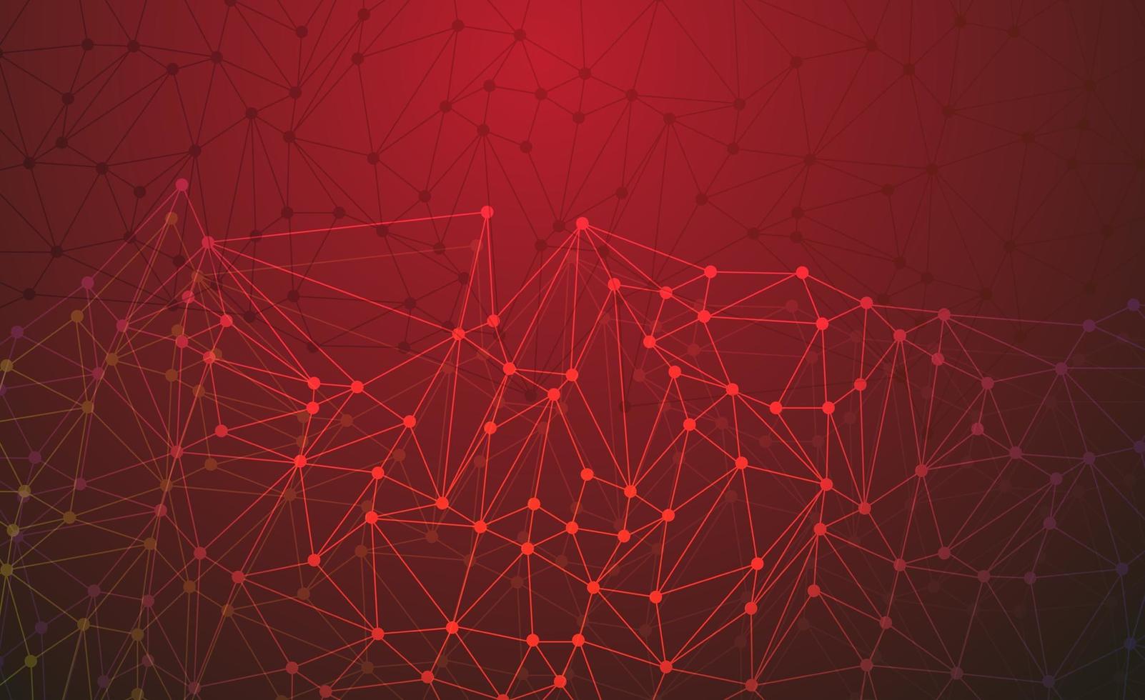rotes Netzwerk und technologischer Hintergrund vektor