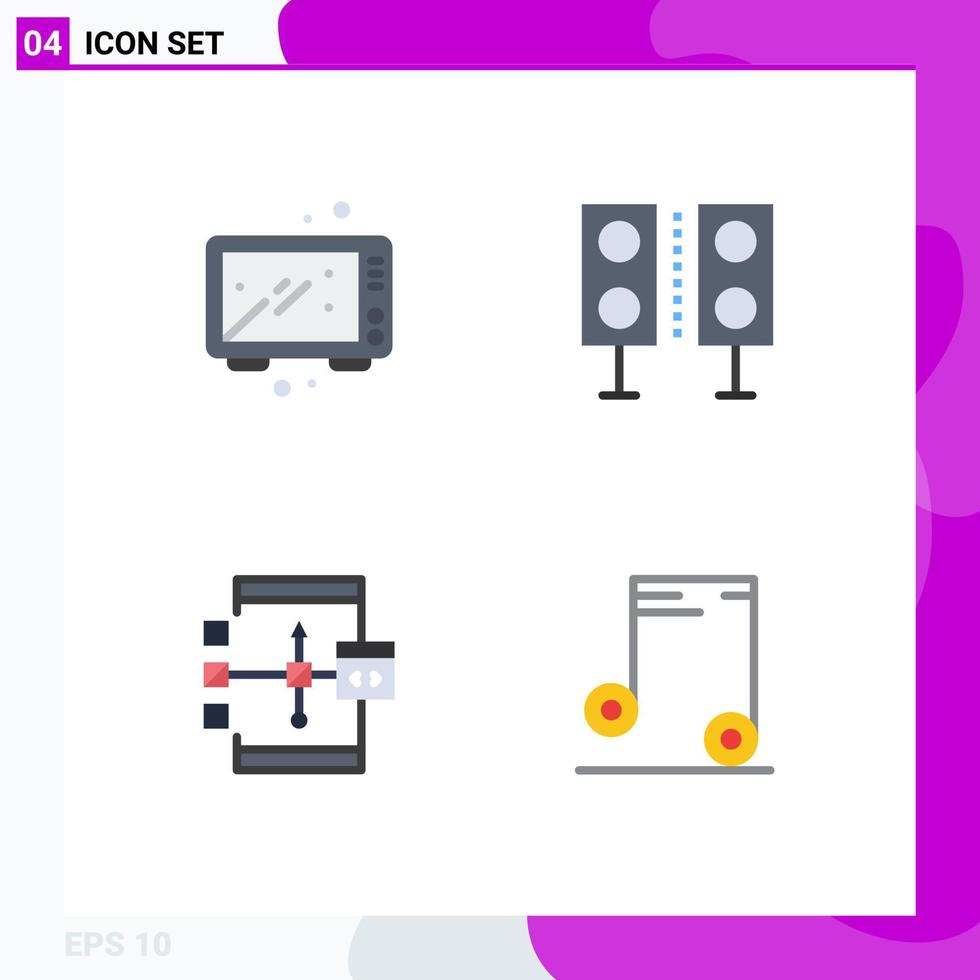 4 universell platt ikon tecken symboler av bakning teknologi kök elektronik kodning redigerbar vektor design element