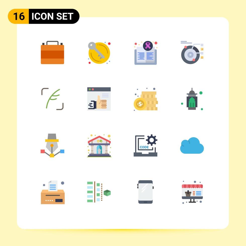16 universelle Flachfarben für Web- und mobile Anwendungen, bearbeitbares Paket mit kreativen Vektordesign-Elementen vektor