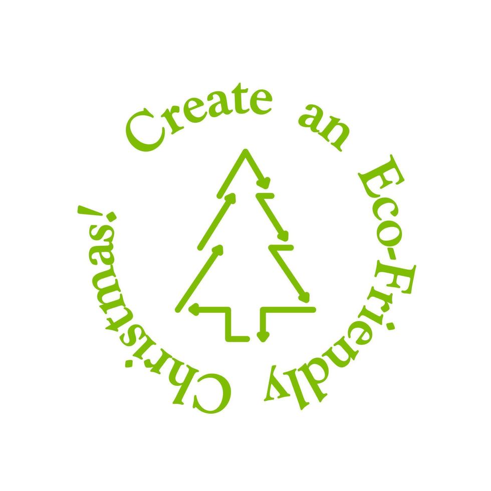 grön jul träd ikon. miljövänlig jul kort firande. vektor