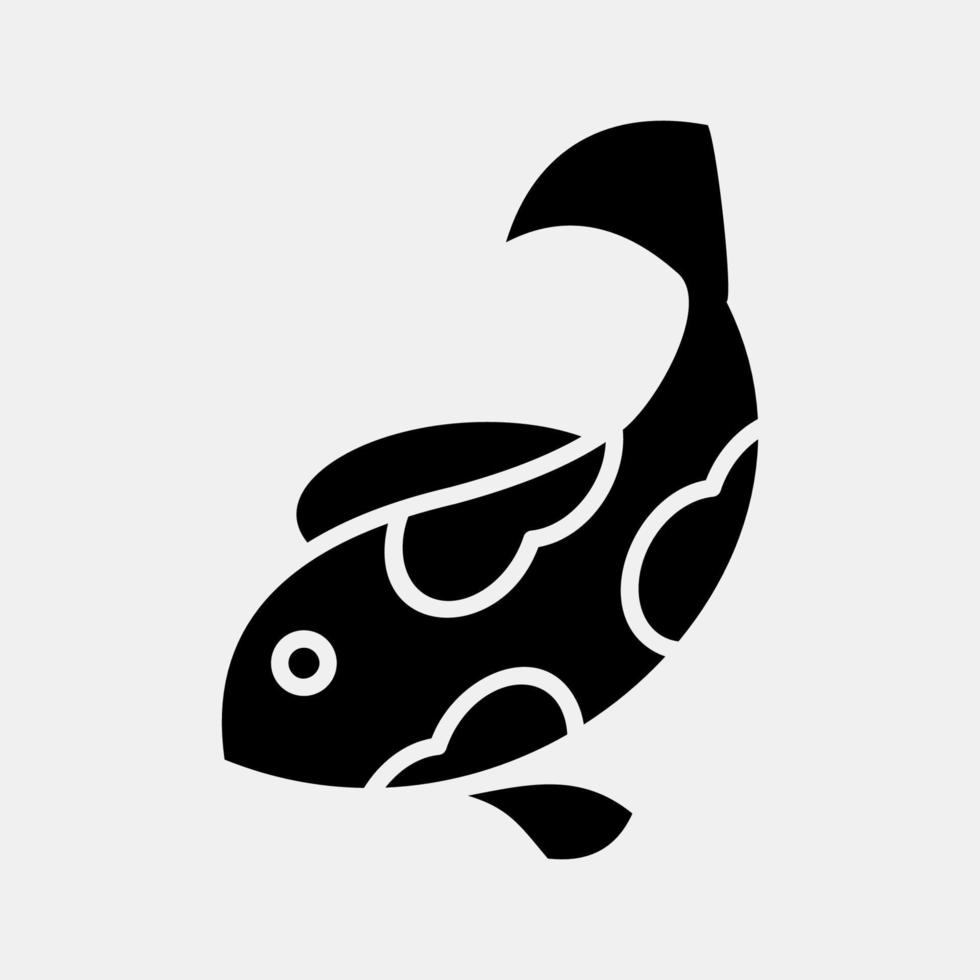 Symbol Koi-Fisch. chinesische neujahrsfeierelemente. Symbole im Glyphenstil. gut für Drucke, Poster, Logos, Partydekorationen, Grußkarten usw. vektor