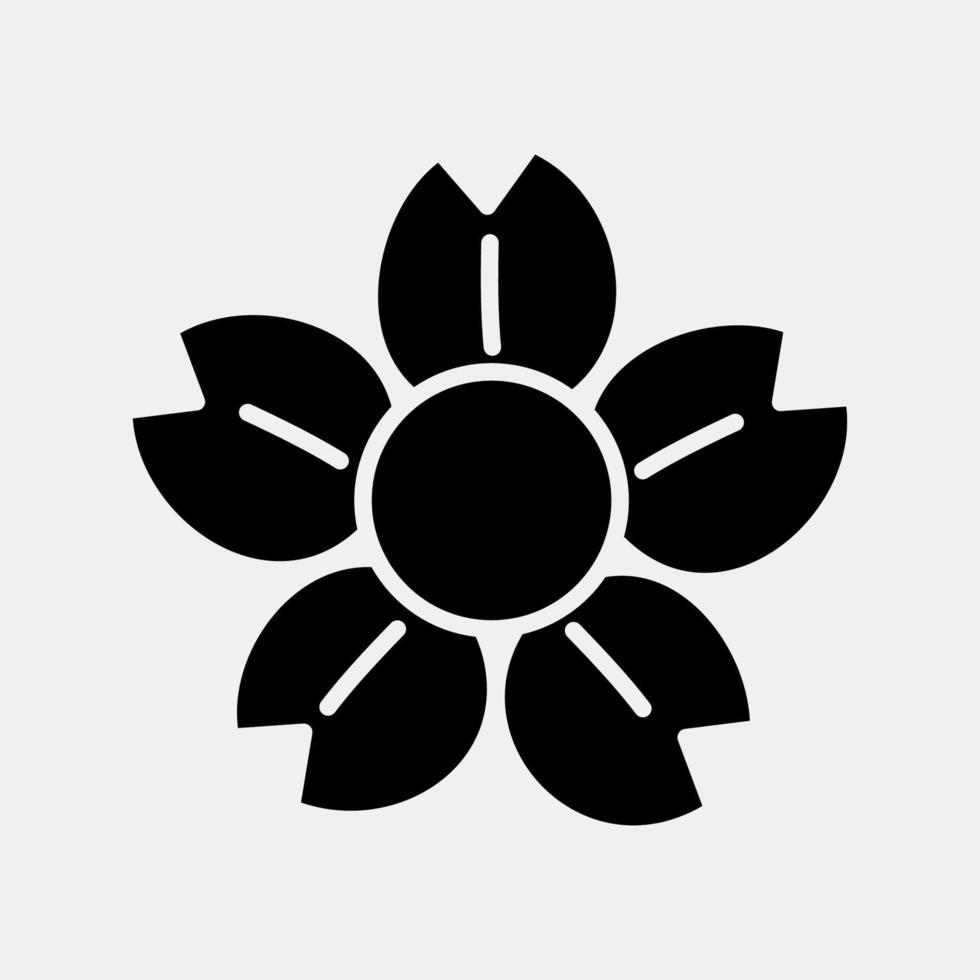 ikon kinesisk blomma. kinesisk ny år firande element. ikoner i glyf stil. Bra för grafik, affischer, logotyp, fest dekoration, hälsning kort, etc. vektor