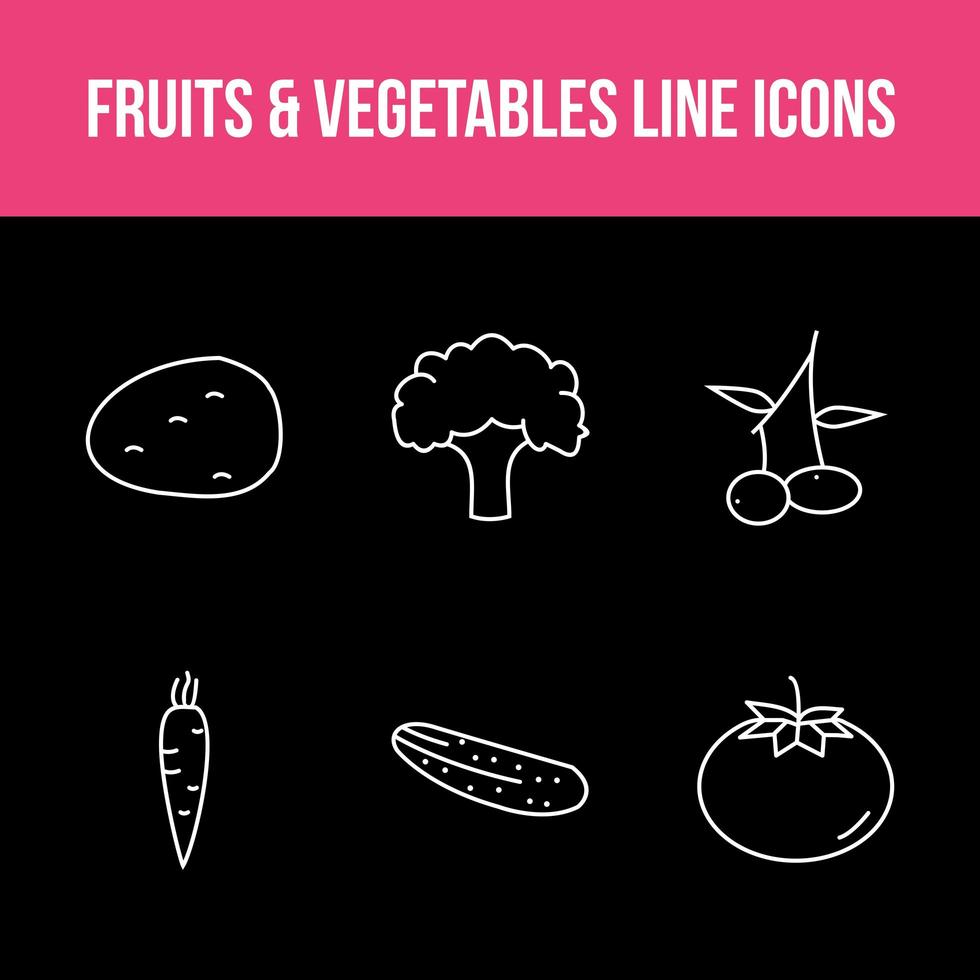 einzigartiges App-Set für Obst und Gemüse vektor