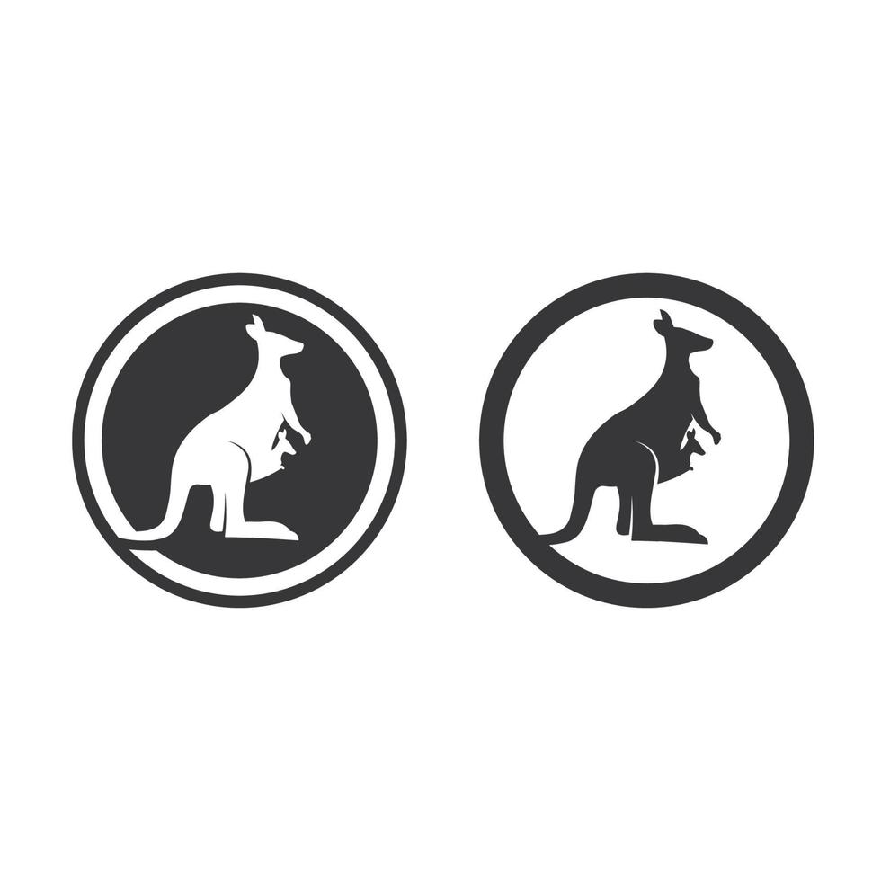 känguru djur- logotyp och design vektor illustrtion