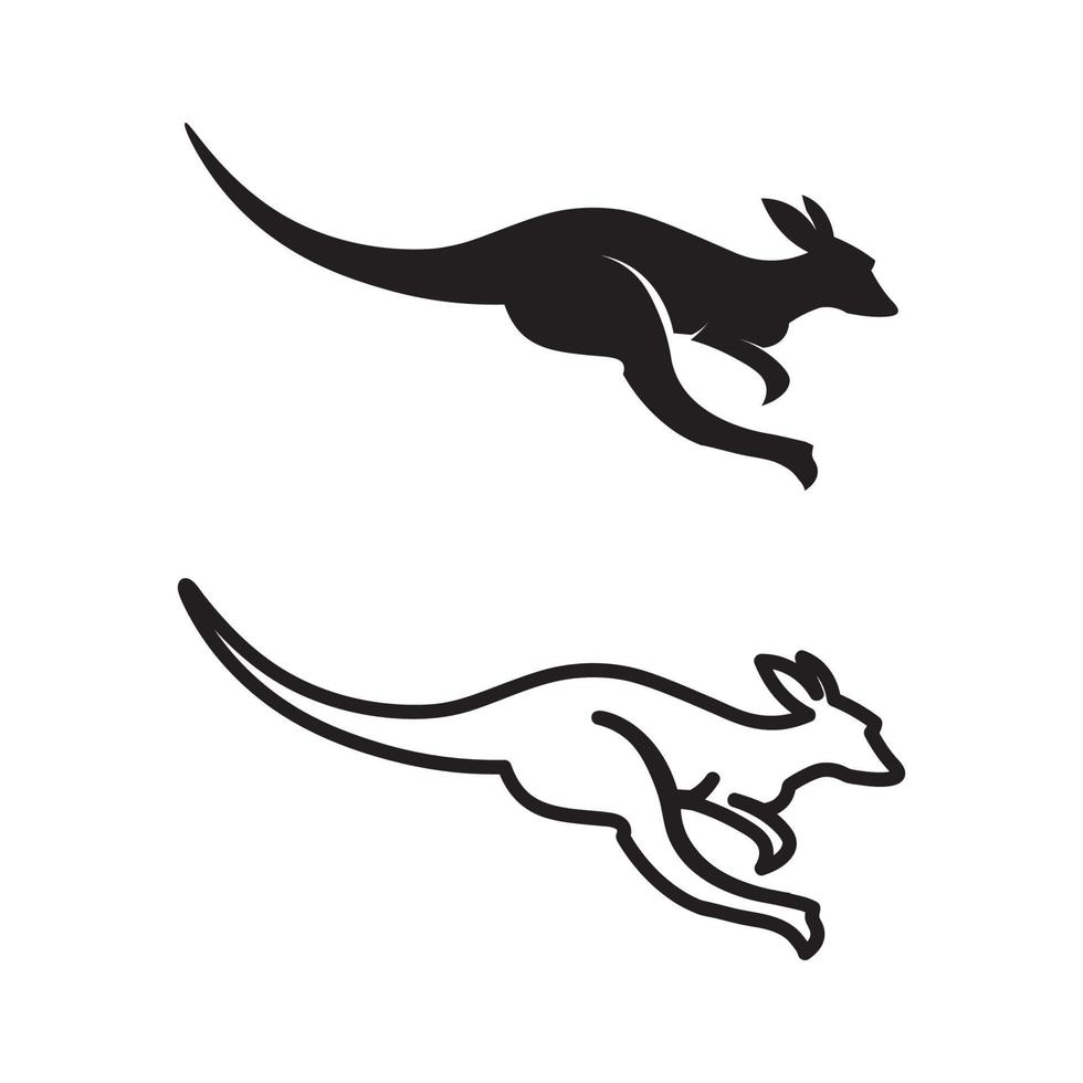 känguru djur- logotyp och design vektor illustrtion