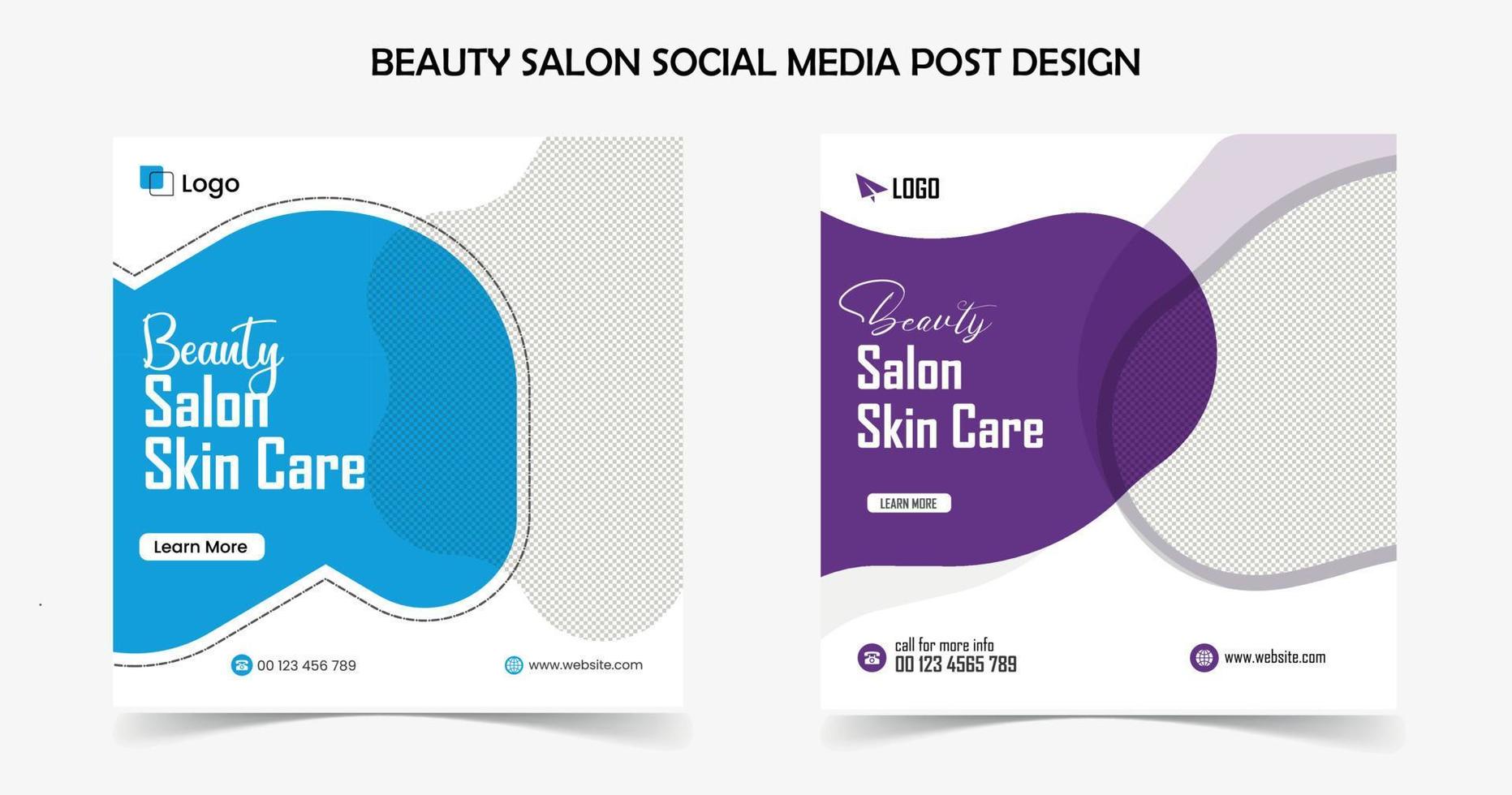 skönhet vård salong social media posta design mall vektor