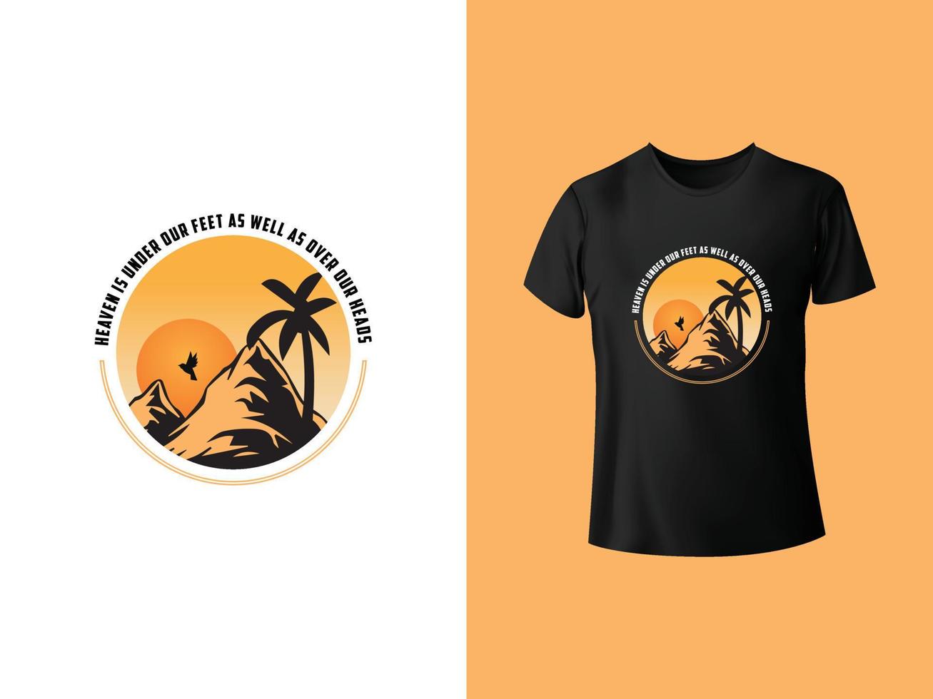 Natur-Abenteuer-T-Shirt-Design für Marke vektor