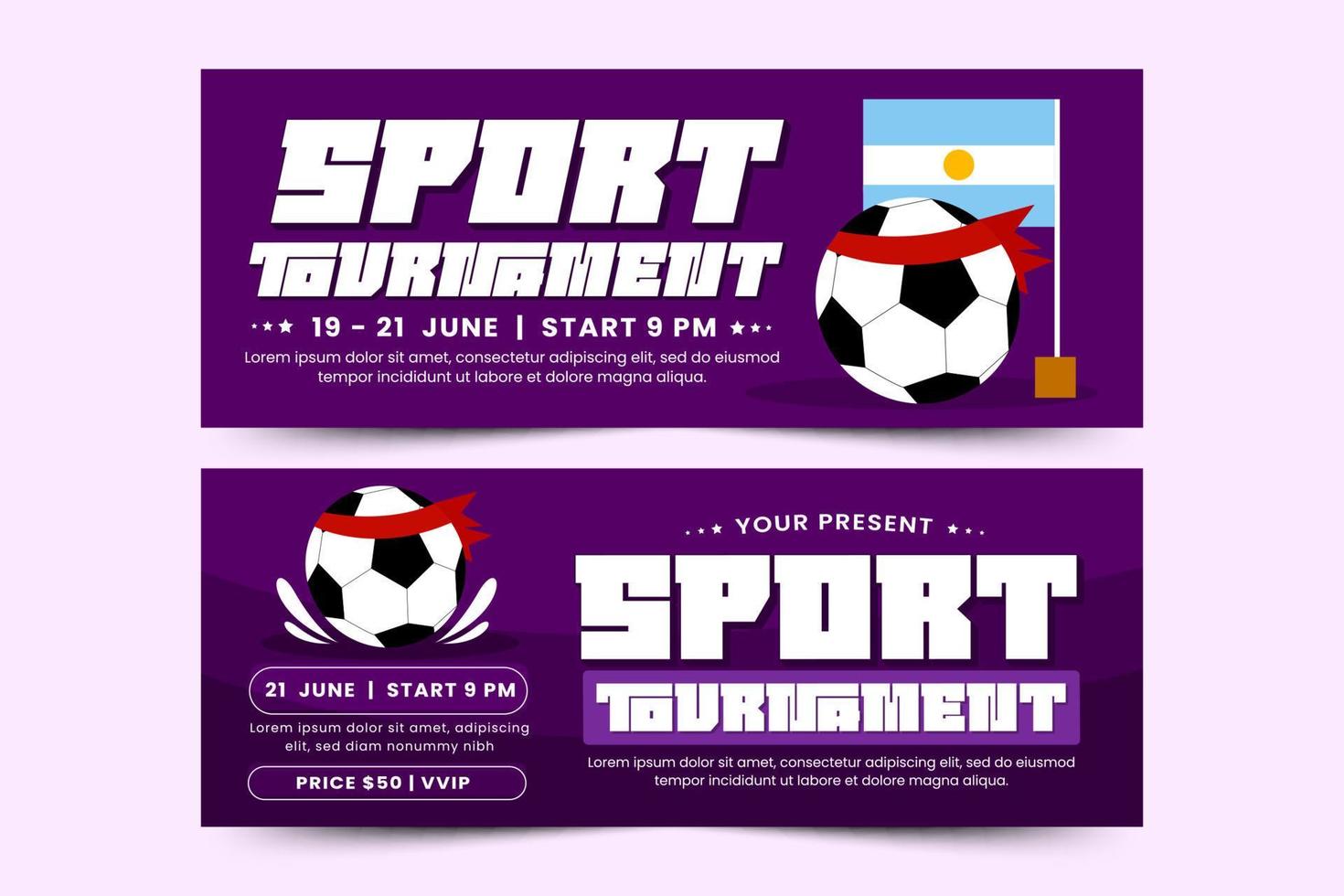 Banner-Designvorlage für Fußballturniere, Sportveranstaltungen, einfach anzupassen vektor