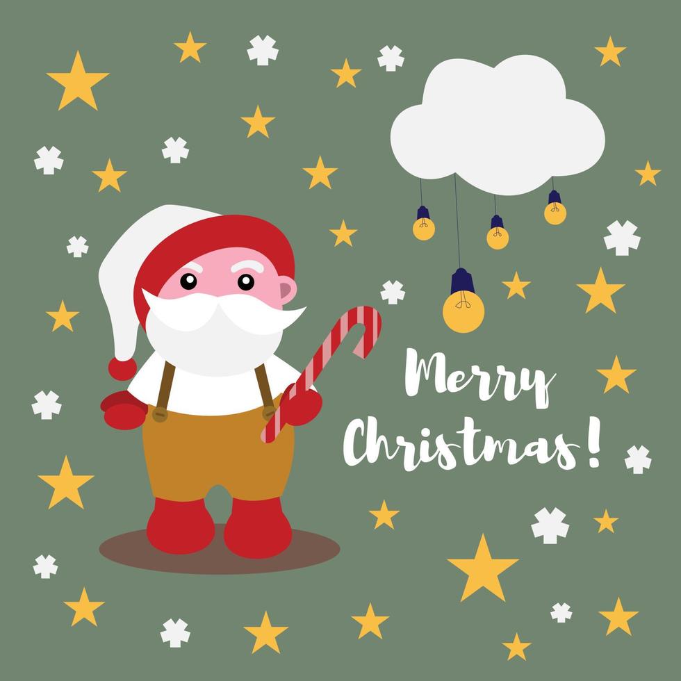 frohe weihnachten postkarte santa vektor