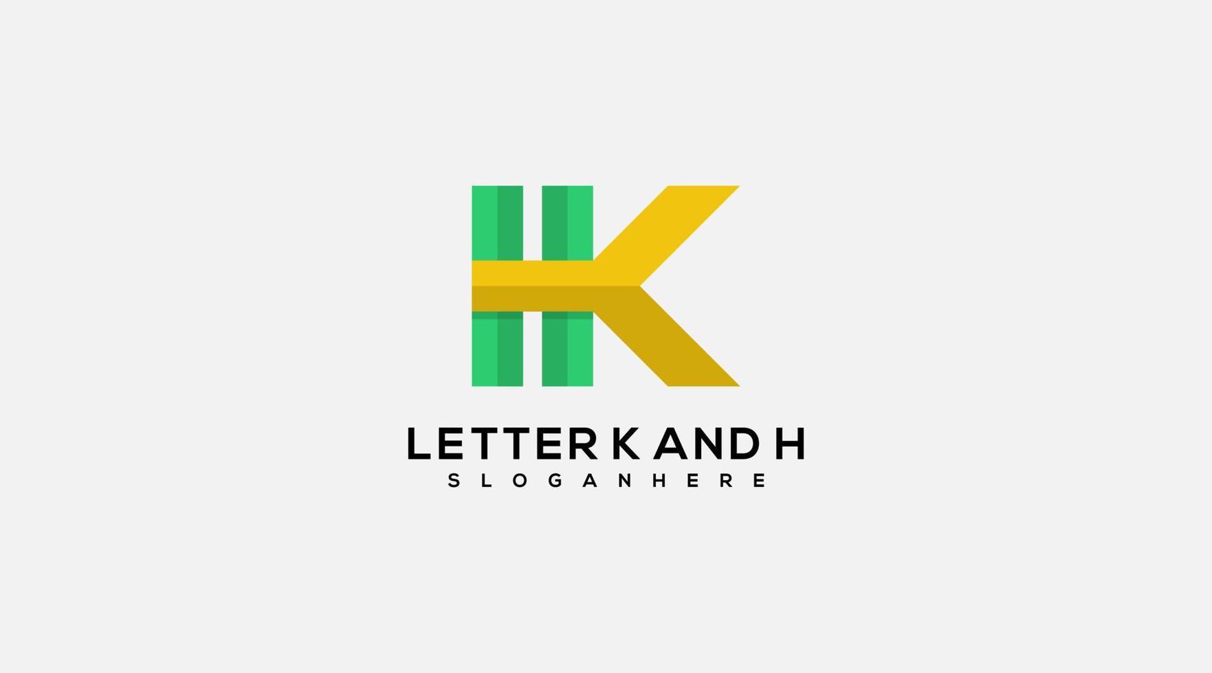 brev k och h vektor logotyp design illustration symbol