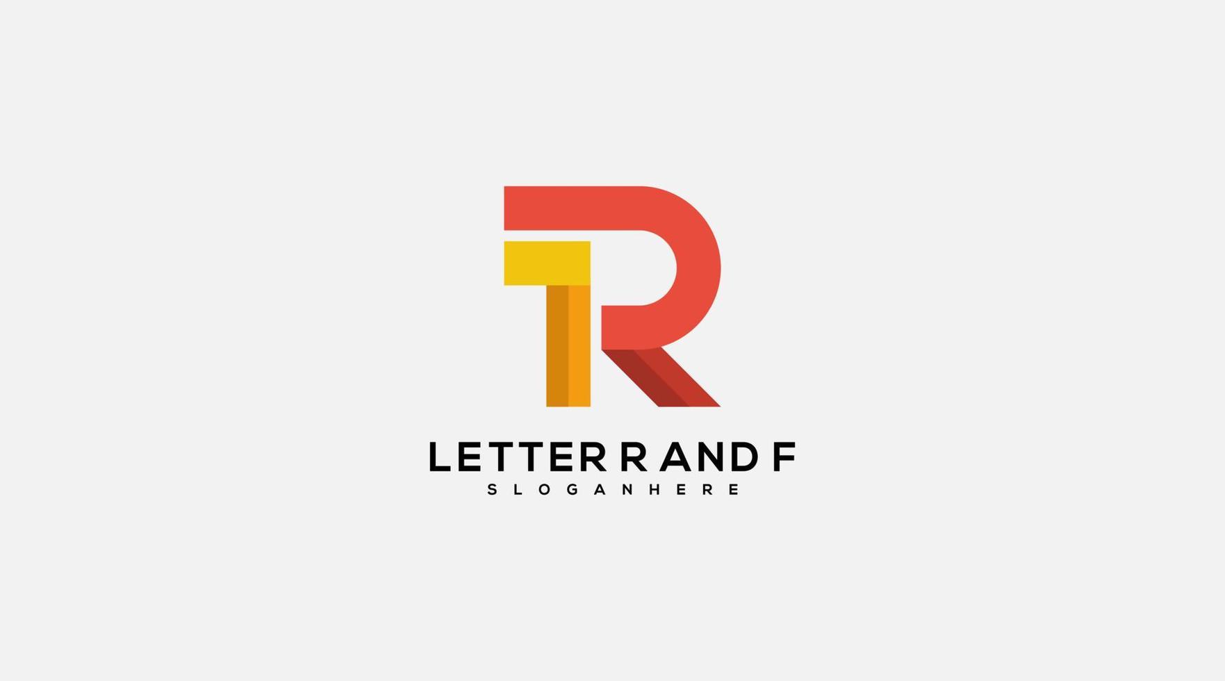 brev r och f vektor logotyp design mall