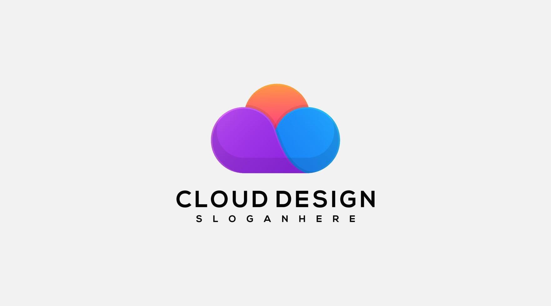 Cloud-Design-Vektor-Symbol-Logo-Template-Design vektor