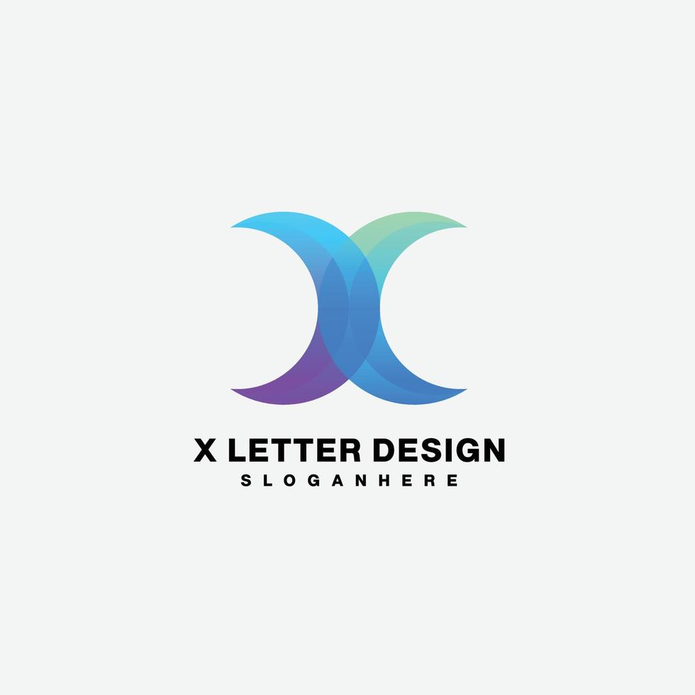 x brev design logotyp lutning färgrik första vektor