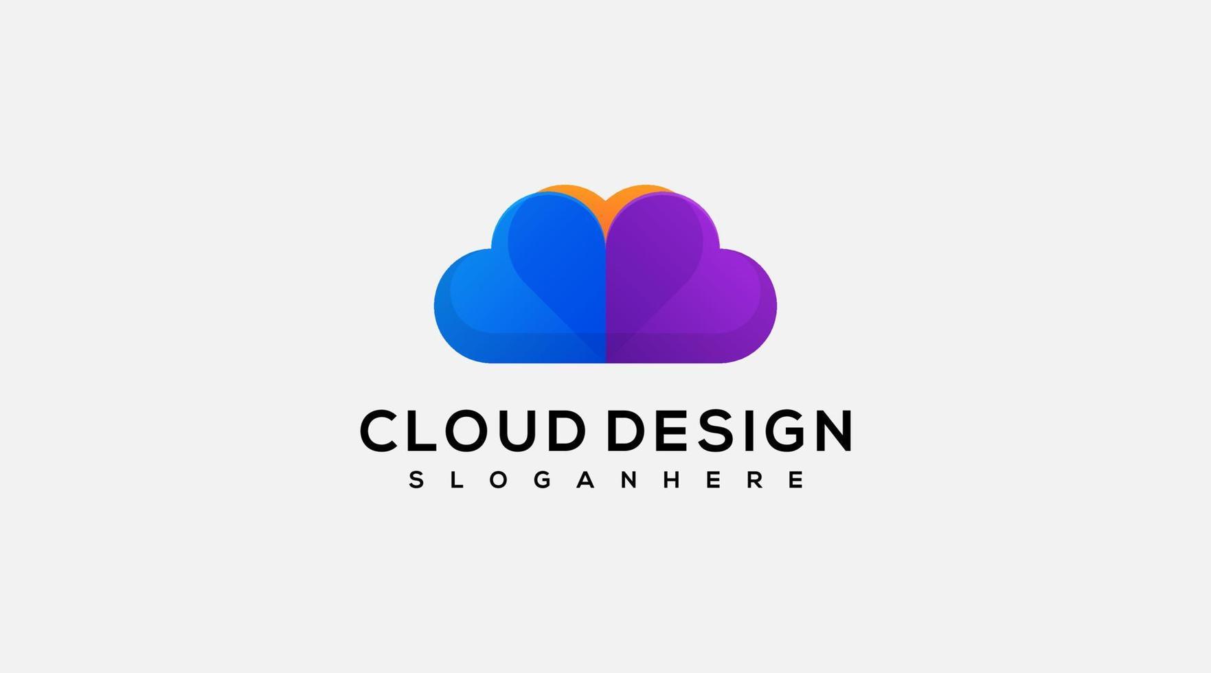 Cloud-Design-Vektor-Logo-Vorlage-Symbol vektor