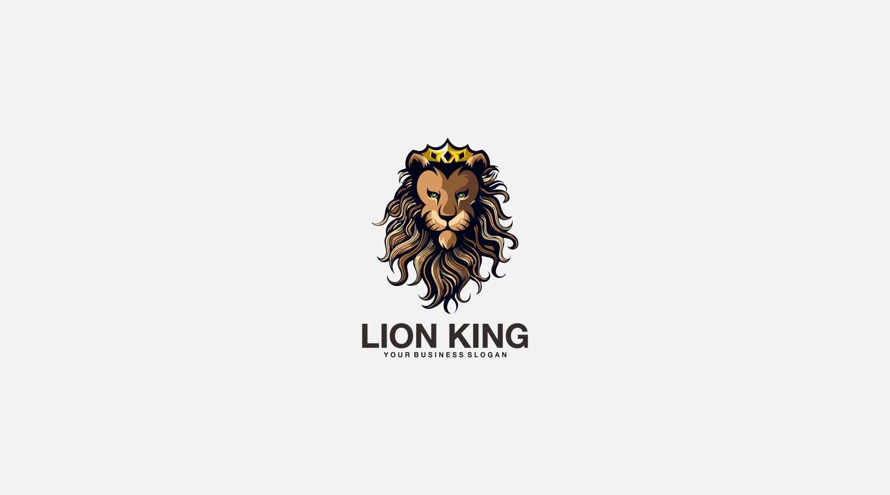 König der Löwen-Vektor-Logo-Design-Illustration vektor