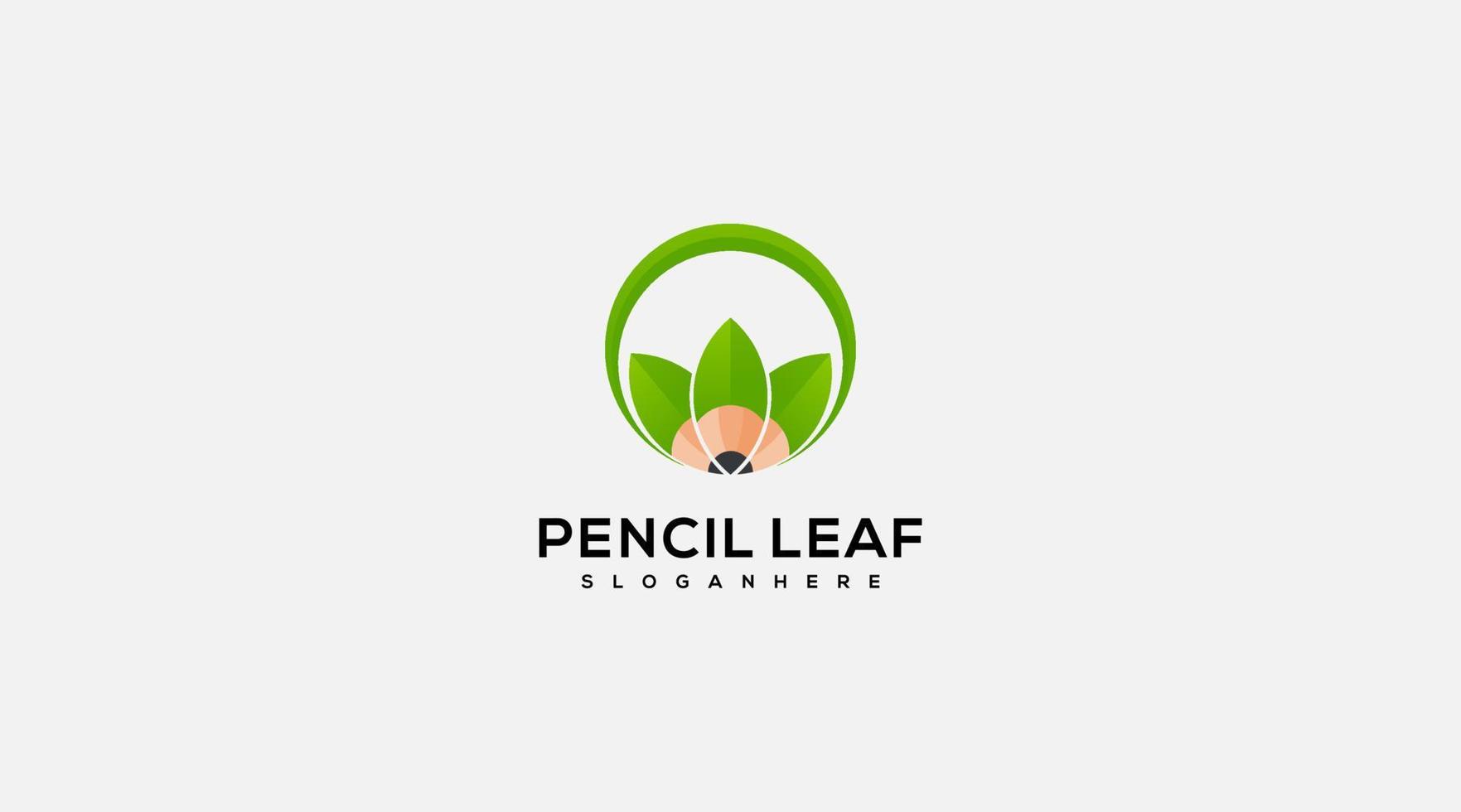 Bleistift-Blatt-Vektor-Logo-Design-Illustration vektor