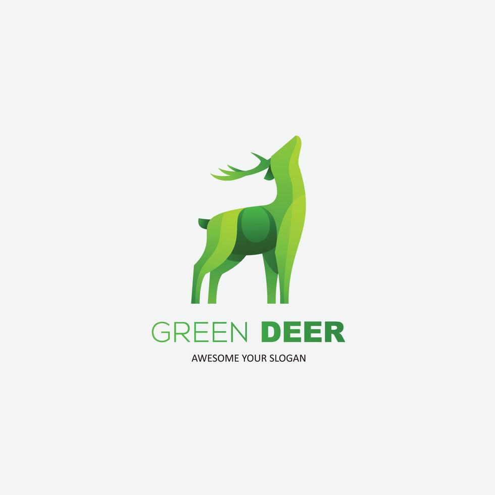grön rådjur lutning färgrik vektor ikon