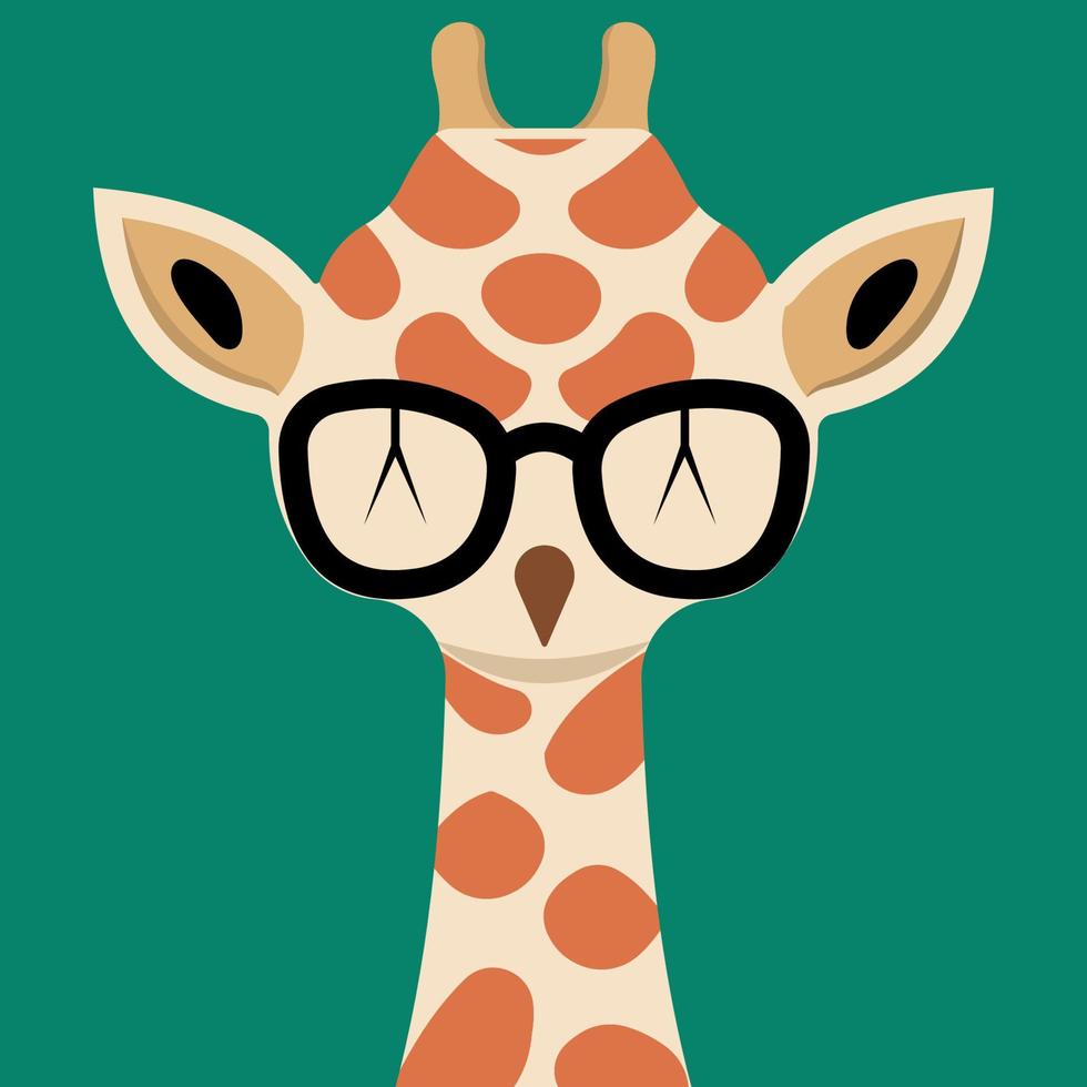 Giraffenillustration mit Brillen vektor