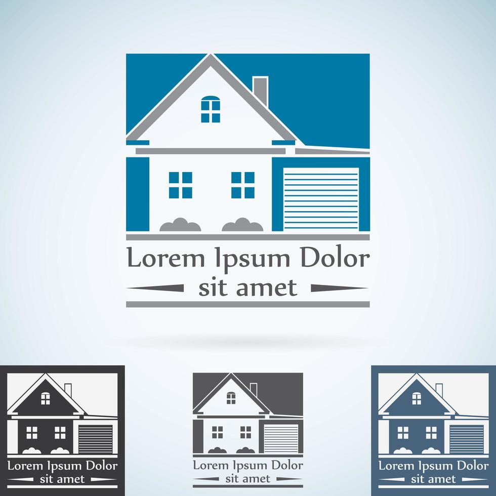 Immobilien Logo Design Vorlage Farbset. vektor