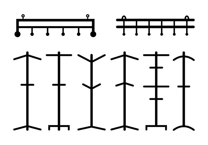 Hangers och Coat Stand Vectors