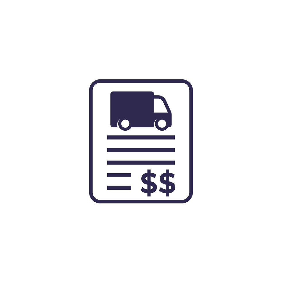 transportkostnad ikon med en skåpbil vektor