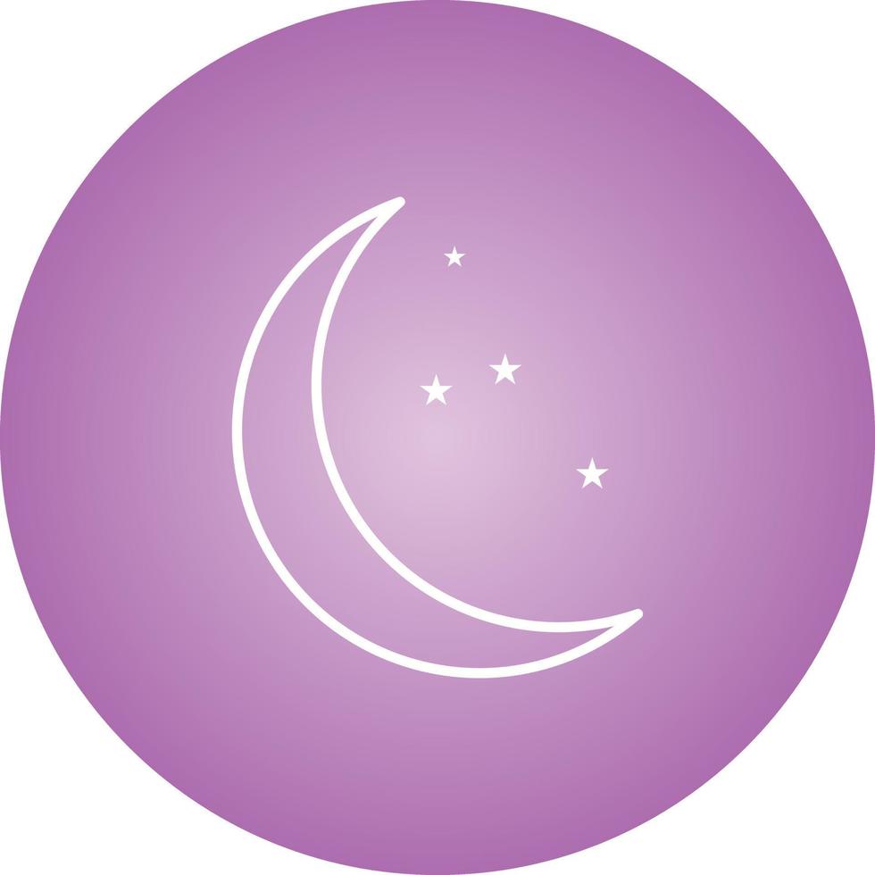 Einzigartiges Vektorliniensymbol für Mond und Sterne vektor