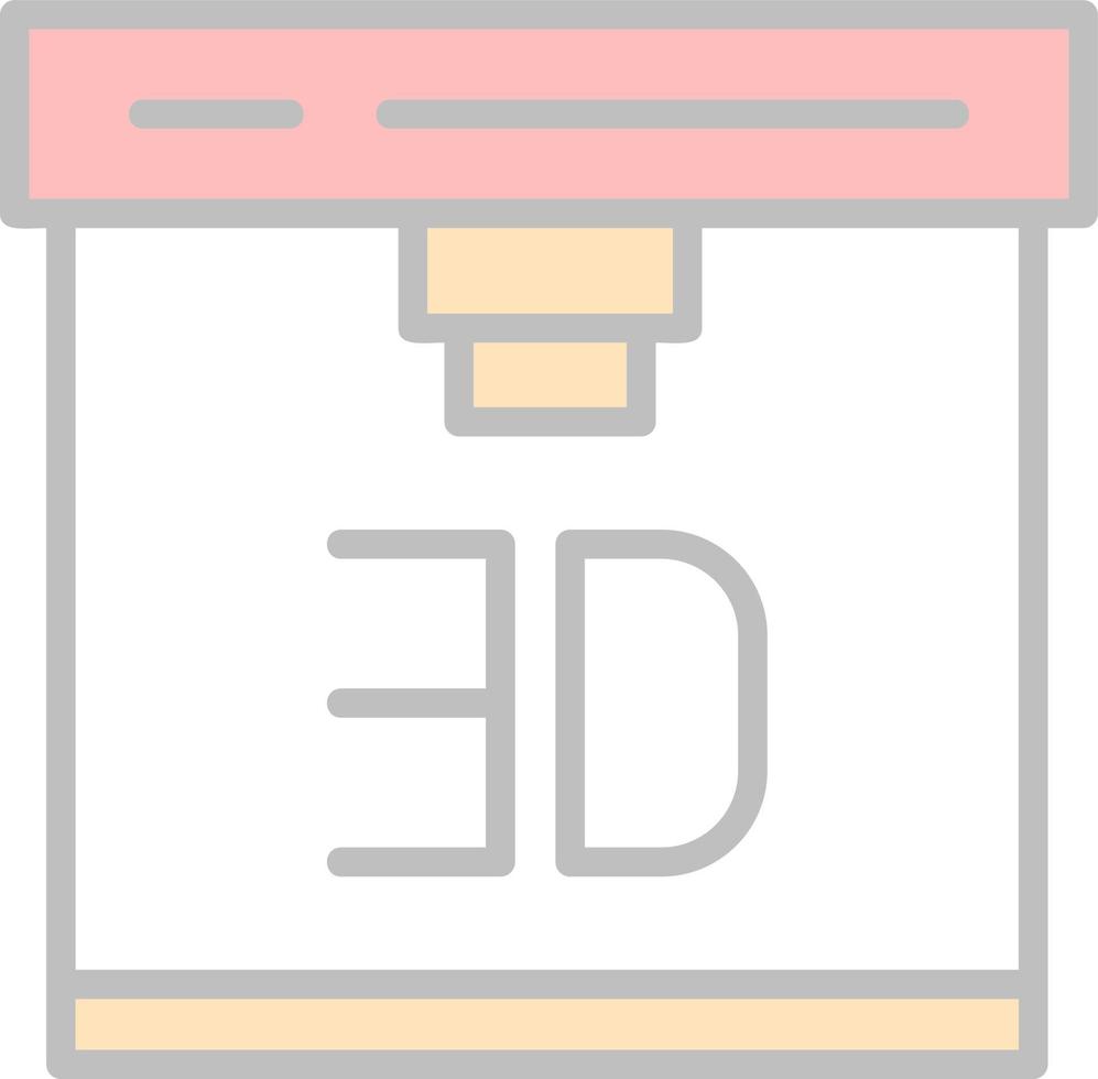 3D-Drucker-Vektor-Icon-Design vektor