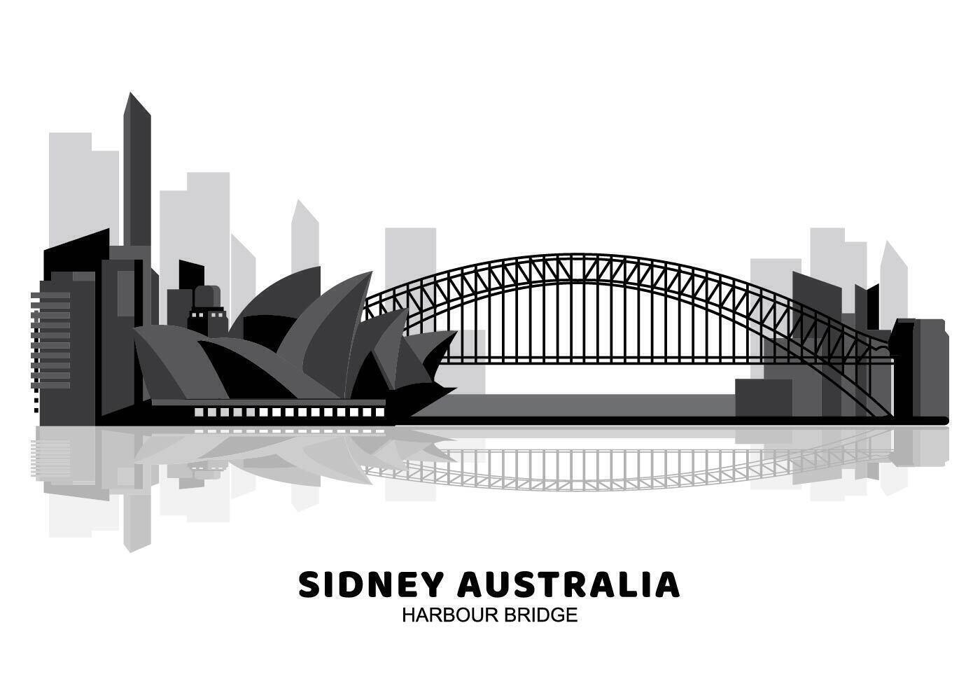 Australien Harbour Bridge Silhouette vektor