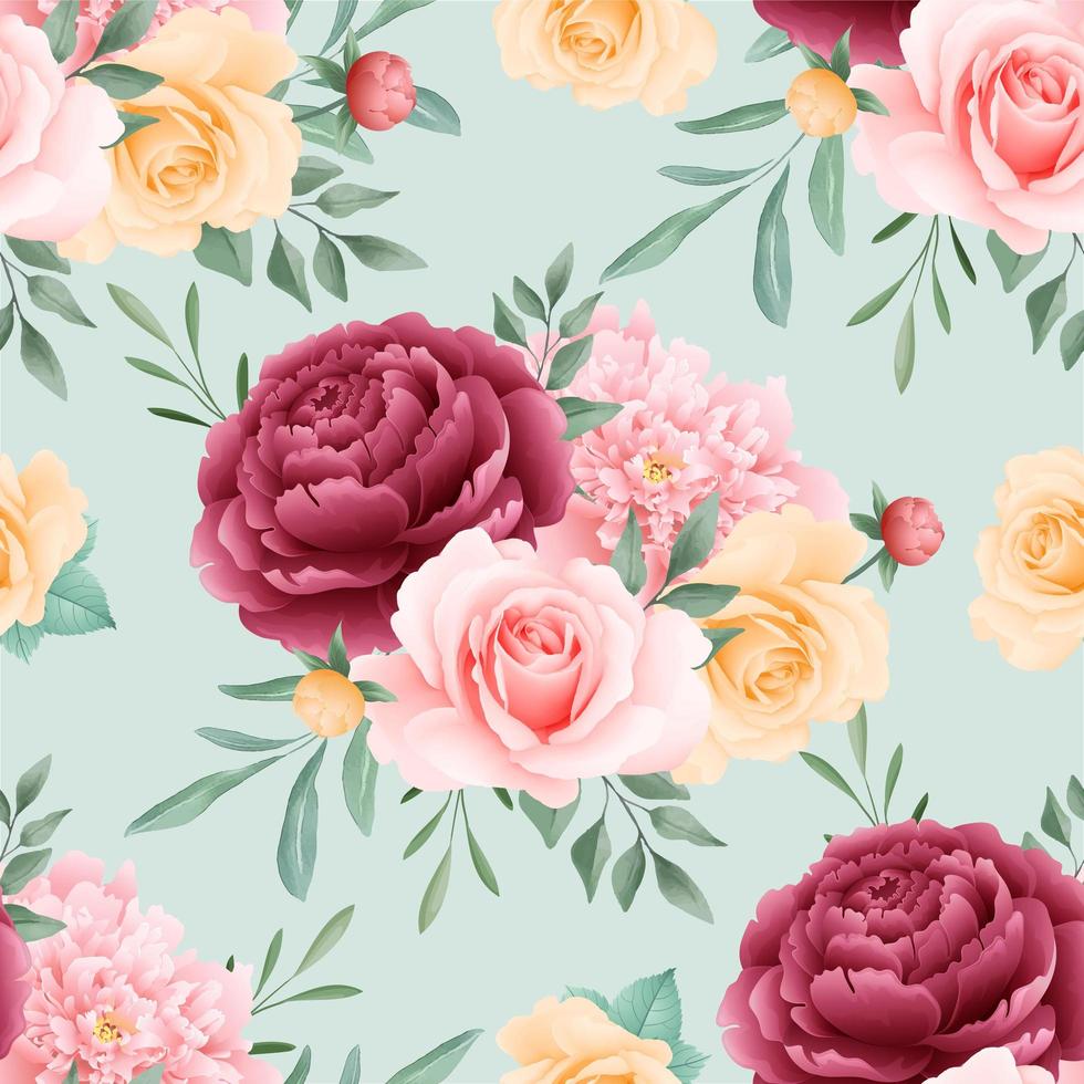 Rosen Blumen nahtloses Muster vektor