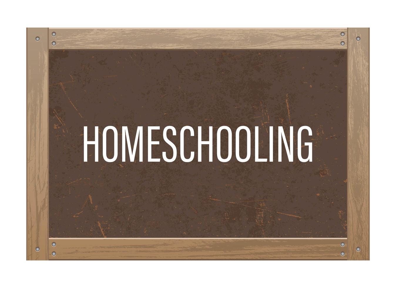 Tafel mit Homeschooling-Text vektor