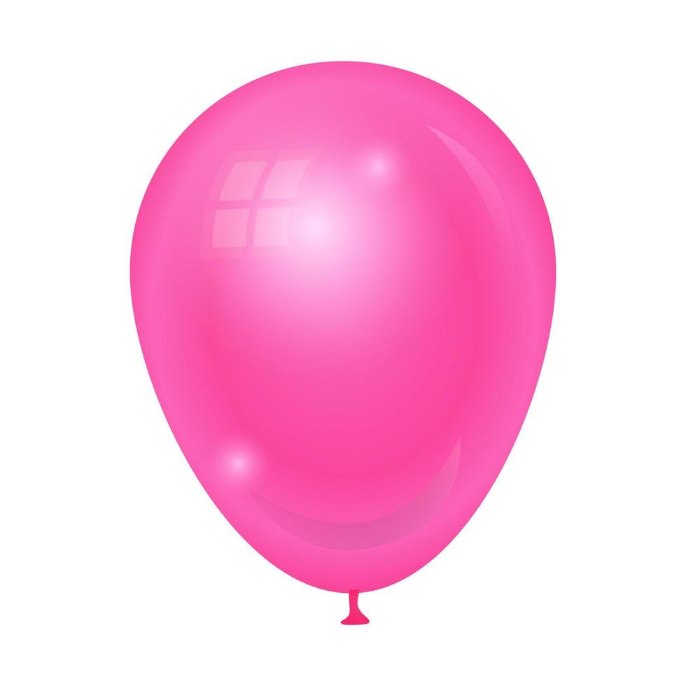 rosa ballonillustration auf lokalisiertem hintergrund vektor