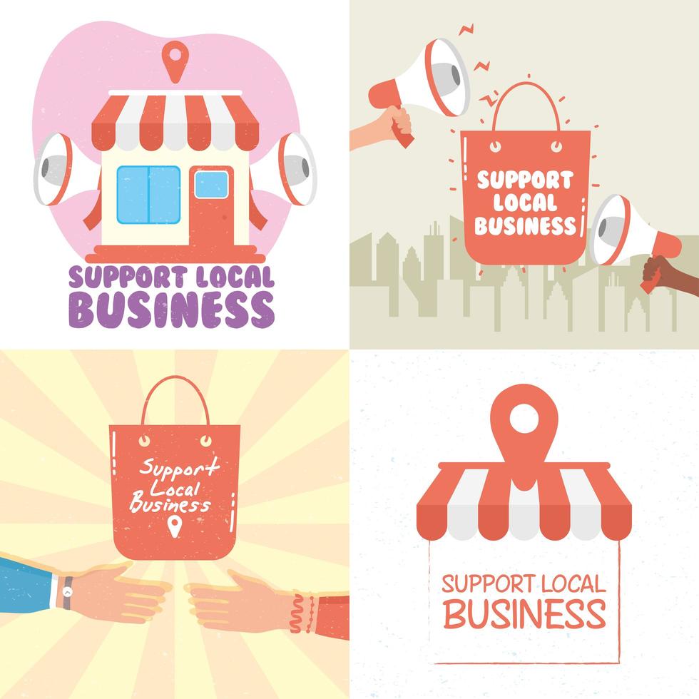 Unterstützung für lokale Geschäftskampagnen vektor