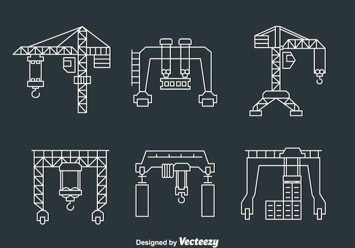 Winde und Kran Line Vector