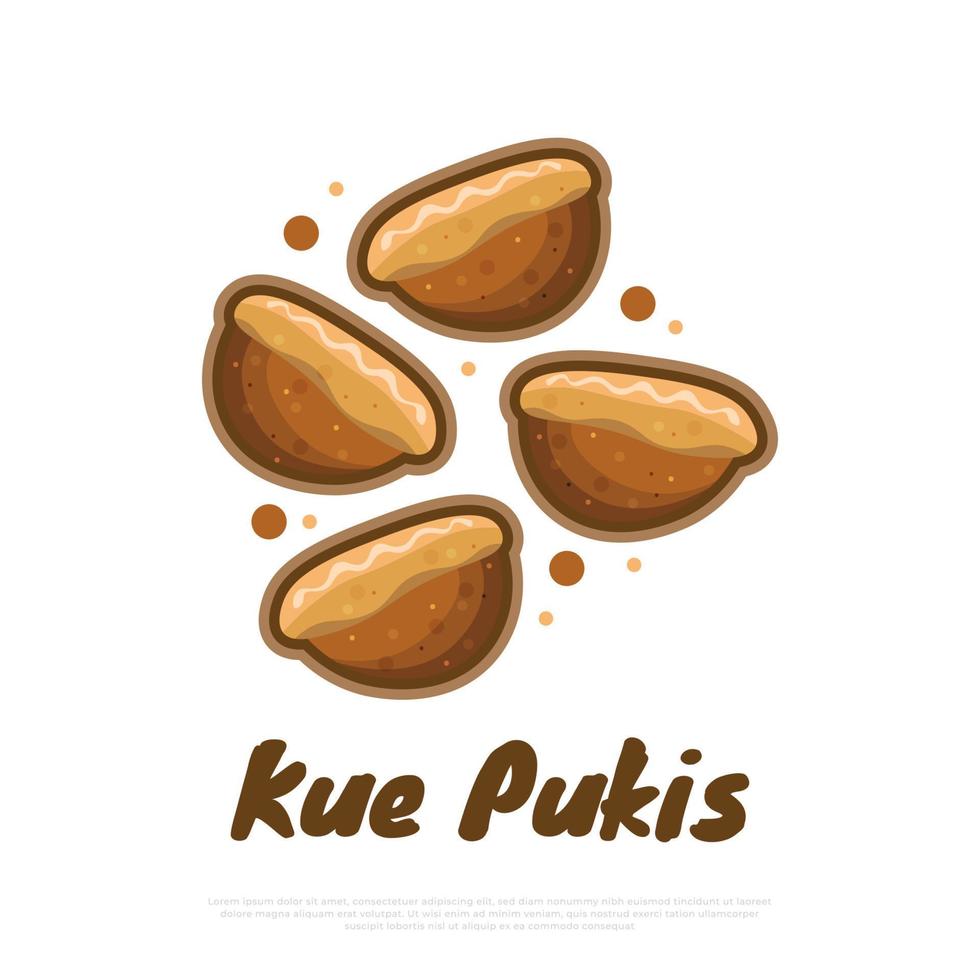 illustration av kue pukis, indonesiska traditionell kaka vektor