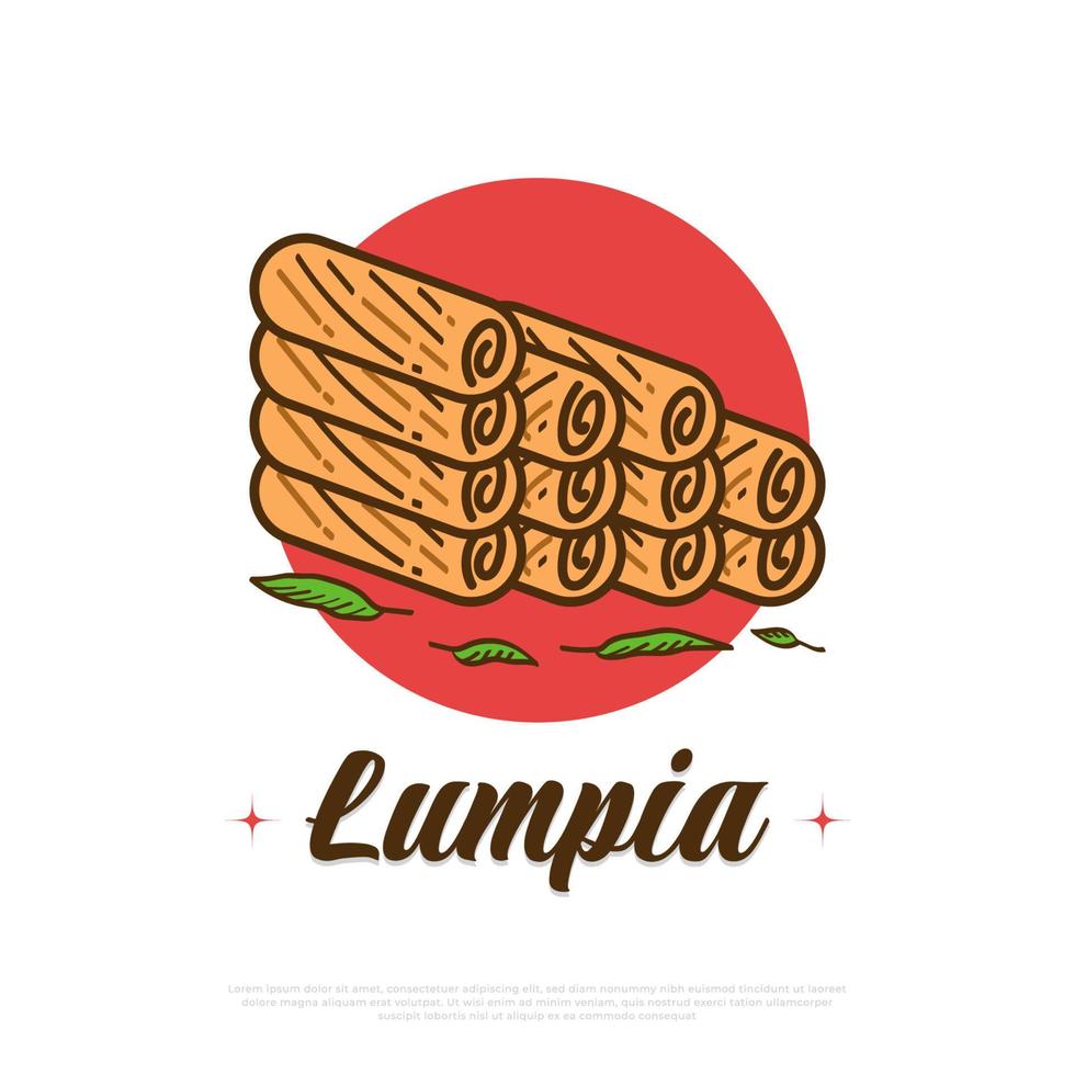 Lumpia, traditionelles Essen aus Indonesien. Illustration des indonesischen Snacks vektor