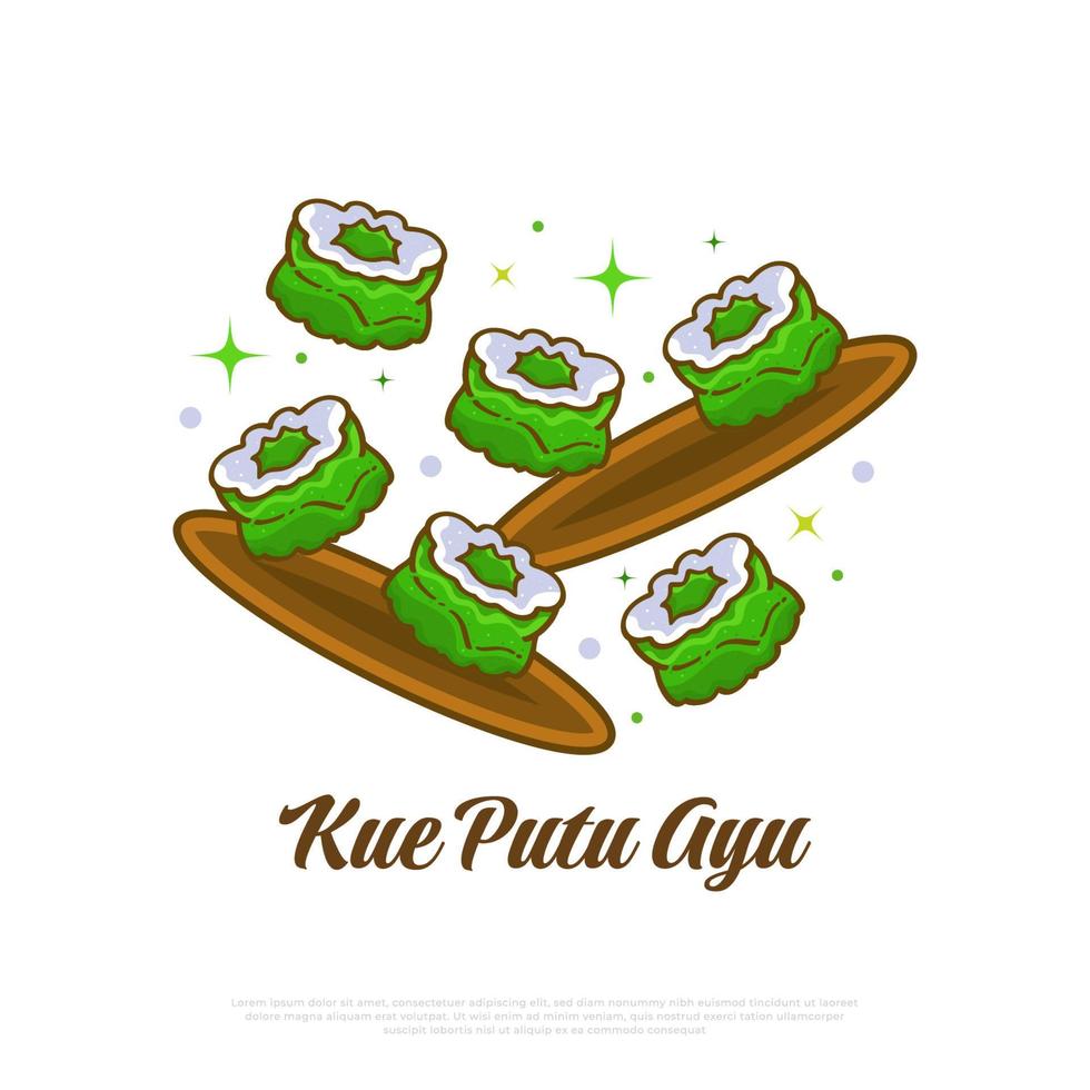 illustration av kue sätta dig ayu, indonesiska traditionell kaka. ångad kaka vektor