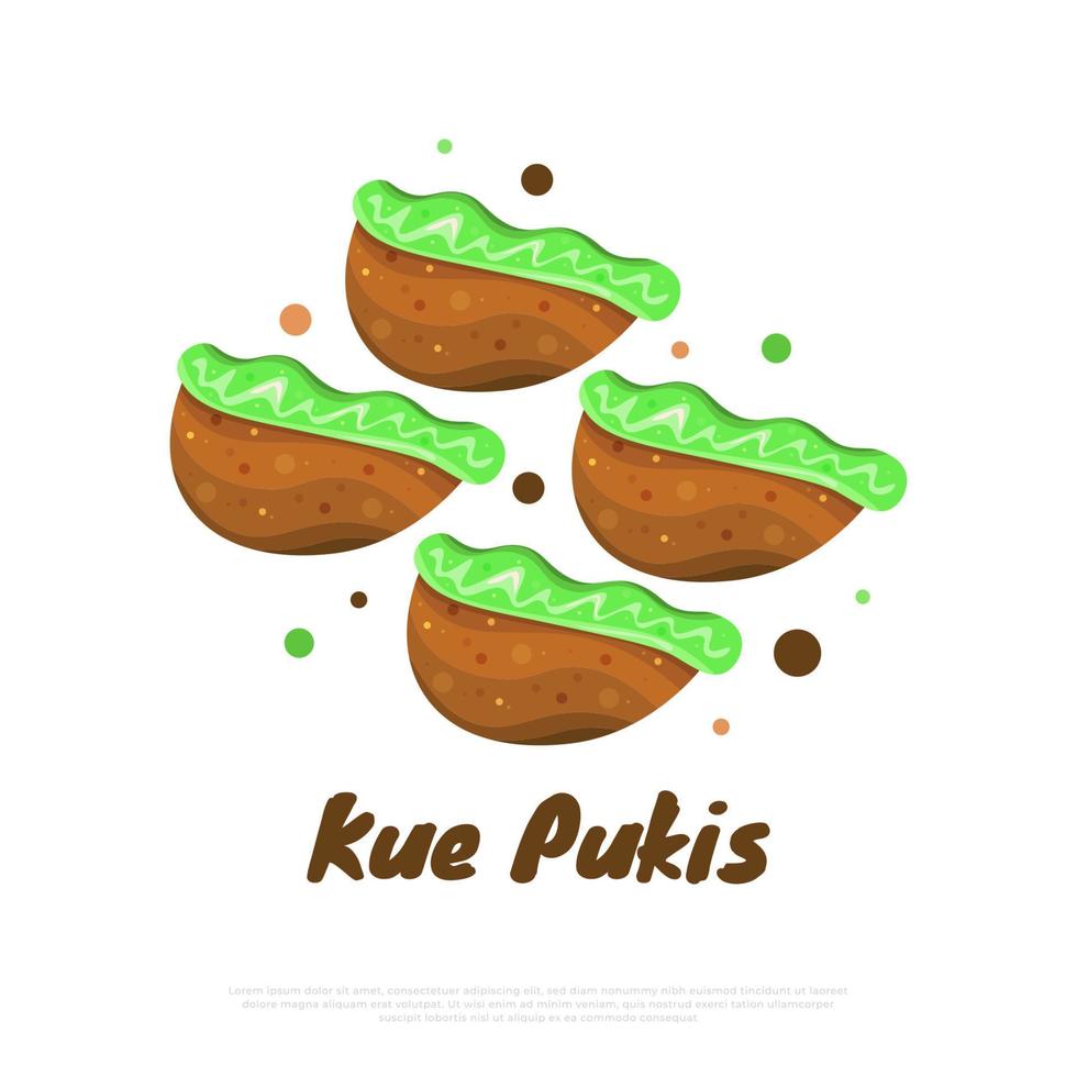 illustration av kue pukis, indonesiska traditionell kaka. kue pancong vektor illustration