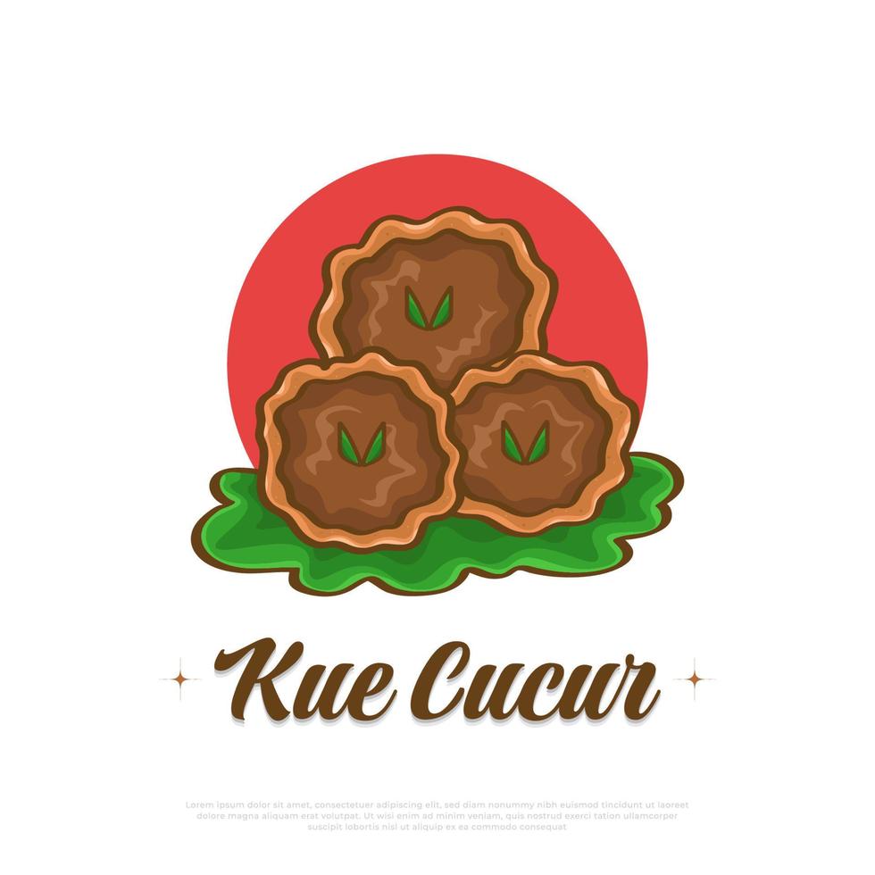 kue cucur illustration, traditionell mellanmål från sydöst Asien, Inklusive Indonesien. kue cucur eller khanom fak bua vektor illustration