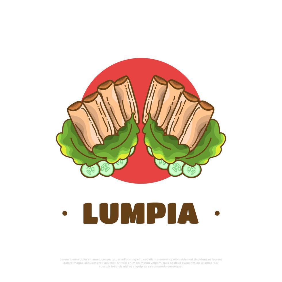 lumpia, traditionell mat från Indonesien. illustration av indonesiska mellanmål vektor