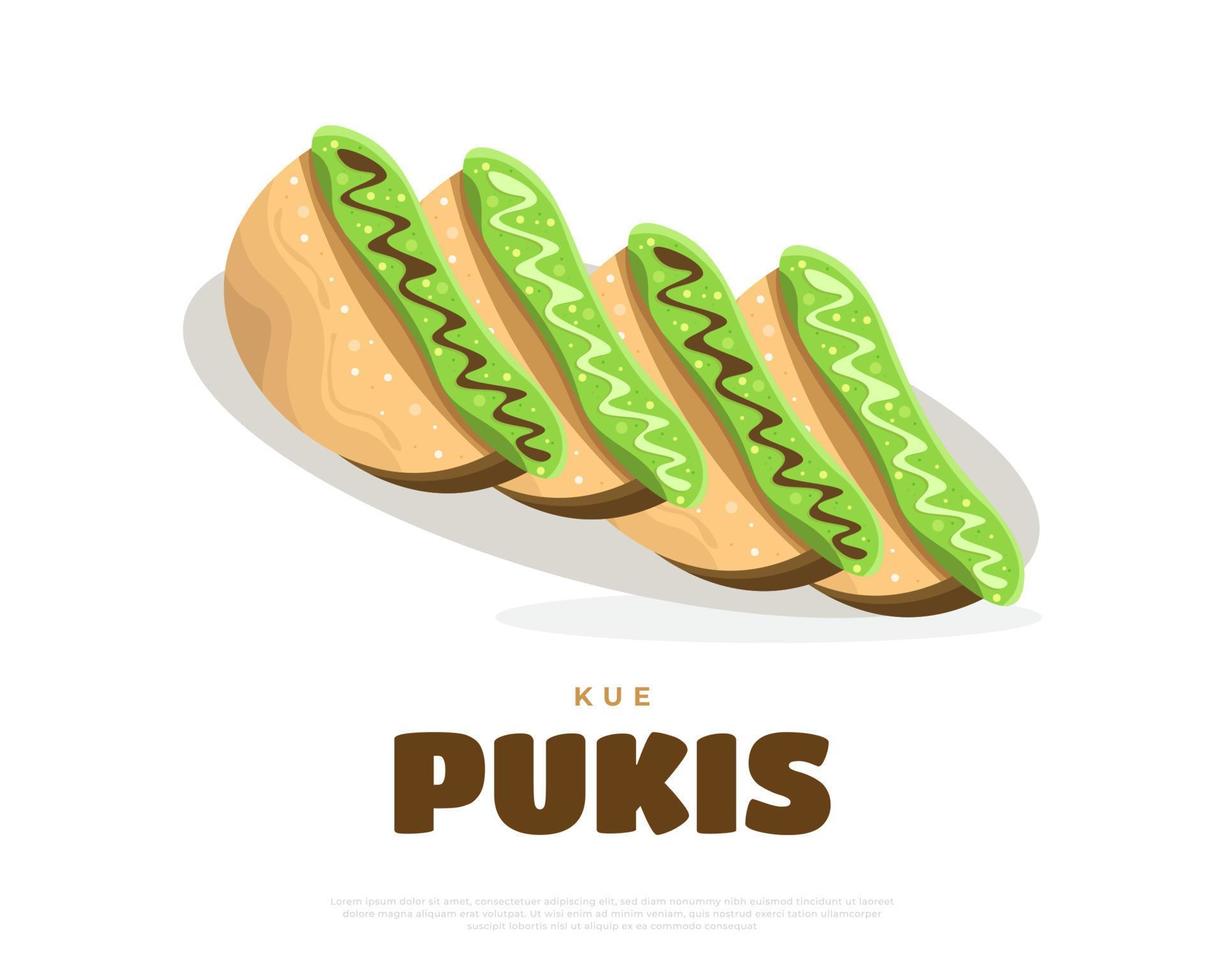 illustration von kue pukis, indonesischer traditioneller kuchen. kue pancong-vektorillustration vektor