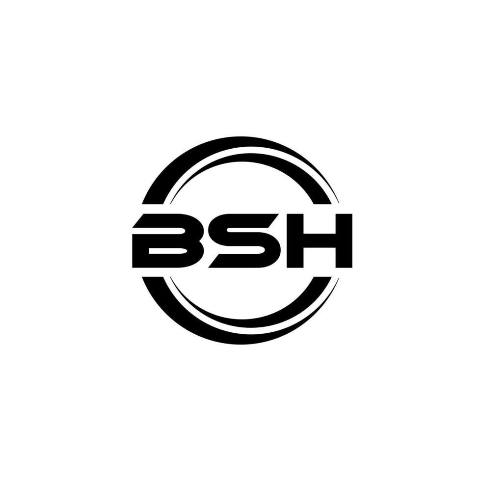 bsh brev logotyp design i illustration. vektor logotyp, kalligrafi mönster för logotyp, affisch, inbjudan, etc.