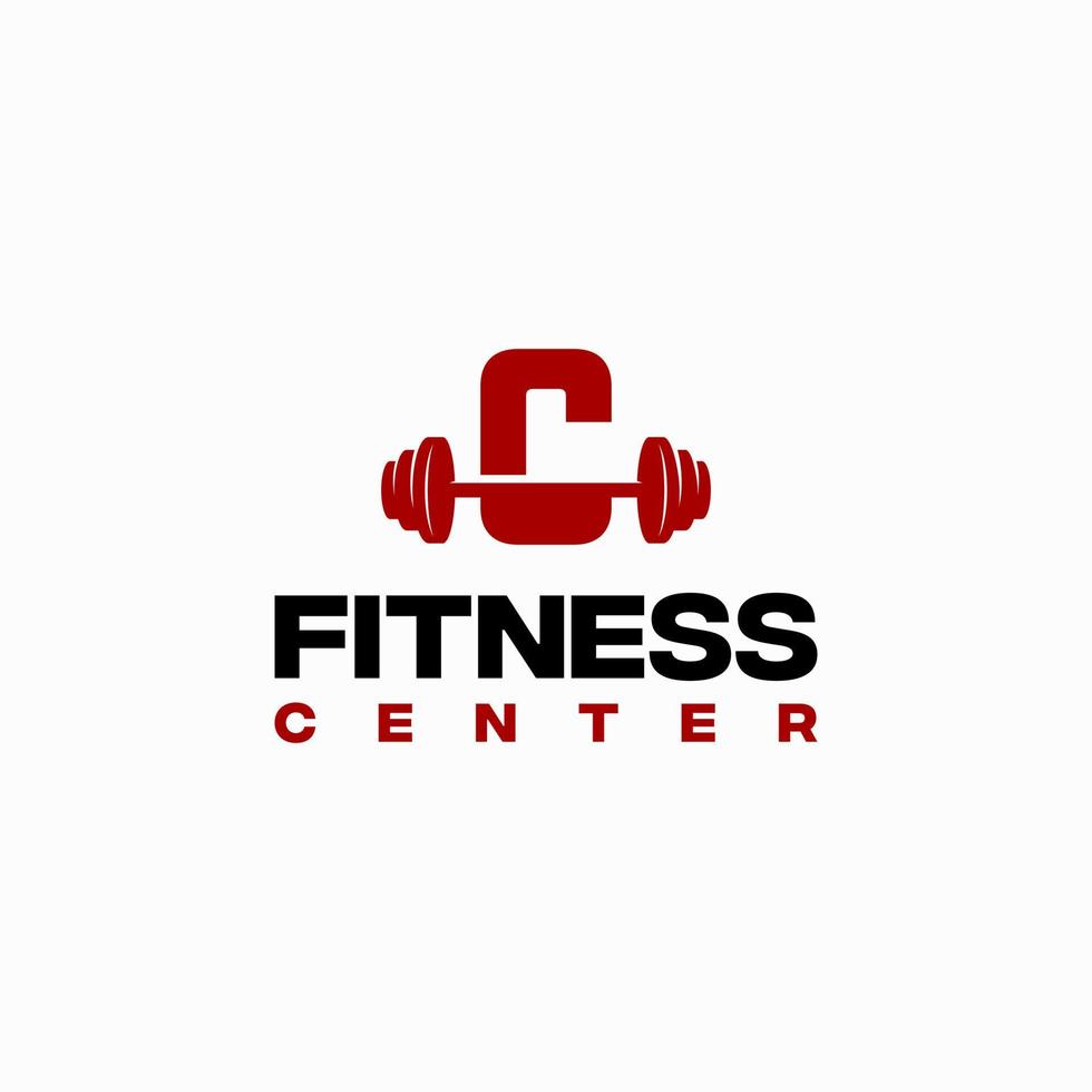 c anfänglicher Fitness-Center-Logo-Vorlagenvektor, Fitness-Fitness-Logo vektor