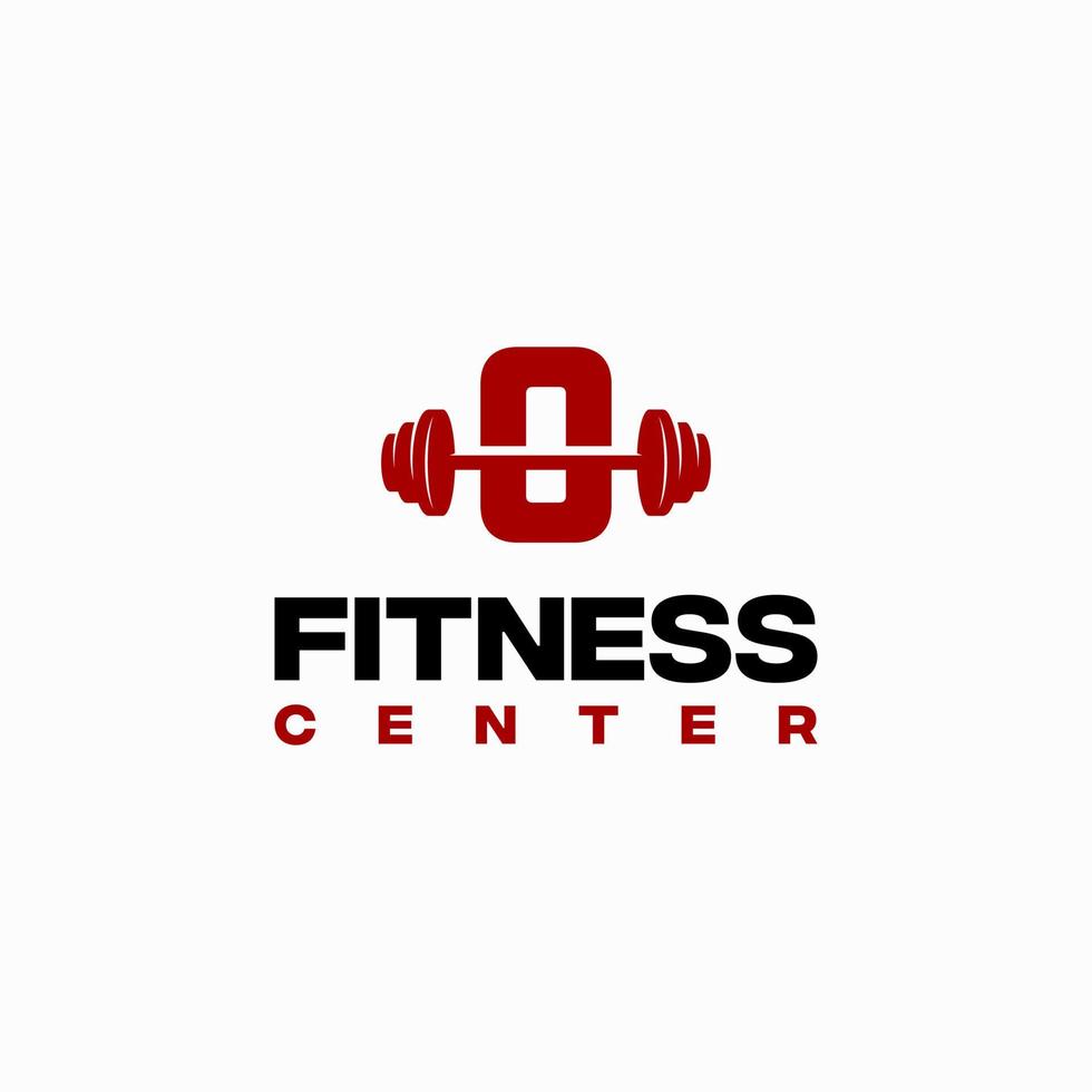 0 anfänglicher Fitness-Center-Logo-Vorlagenvektor, Fitness-Fitness-Logo vektor