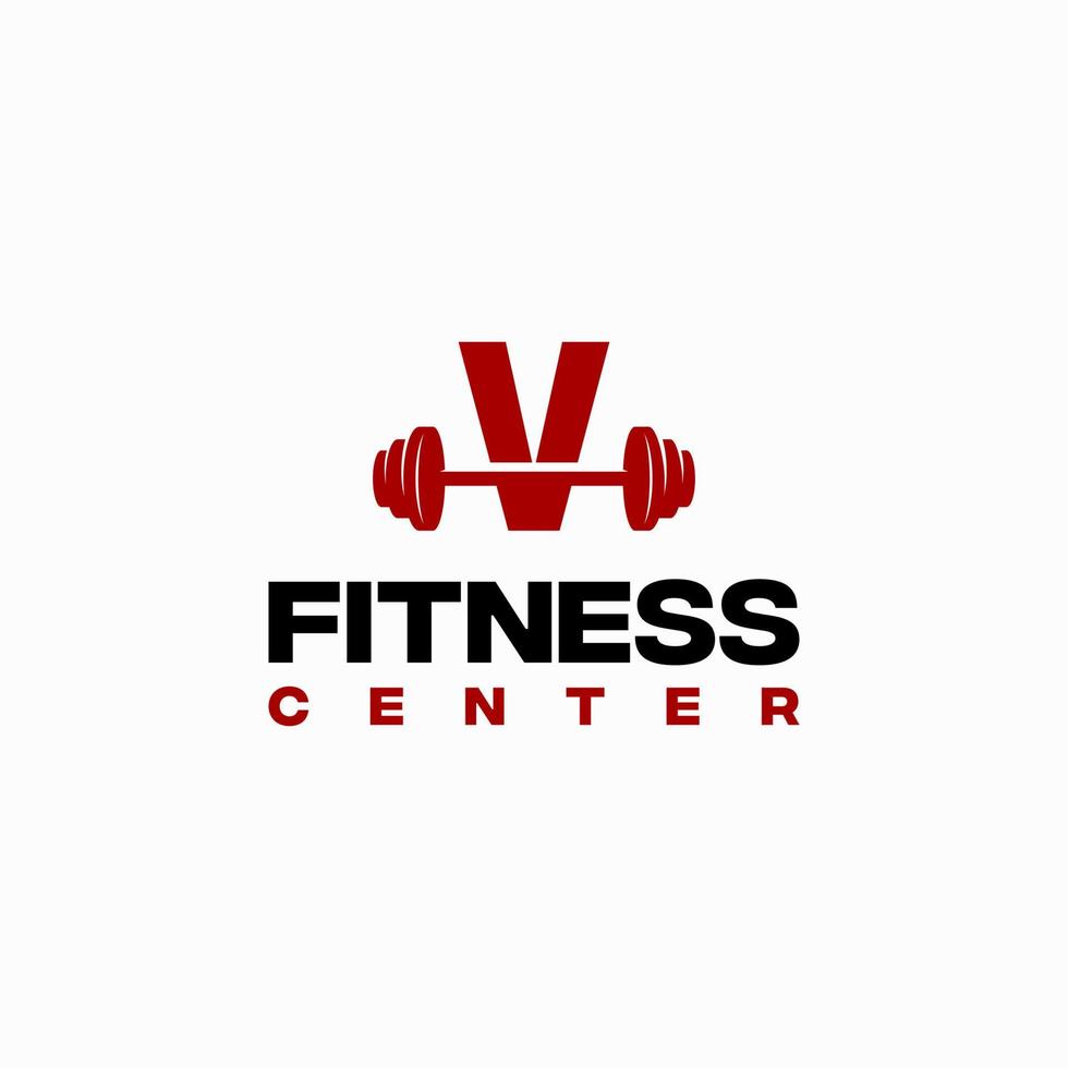 v anfänglicher Fitness-Center-Logo-Vorlagenvektor, Fitness-Fitness-Logo vektor