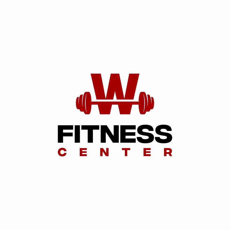 w anfänglicher Fitness-Center-Logo-Vorlagenvektor, Fitness-Studio-Logo vektor