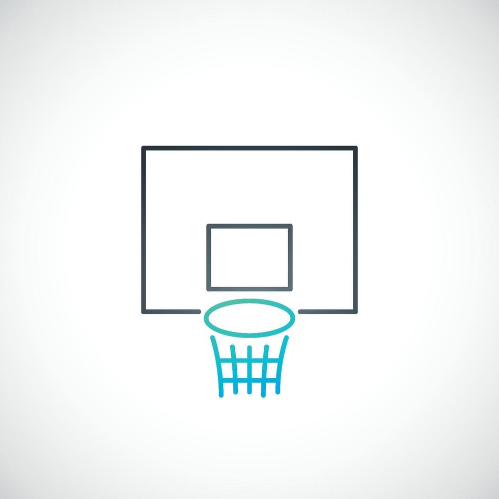 Basketball-Emblem. Vektor-Basketballkorb-Symbol im einfachen Linienstil. vektor