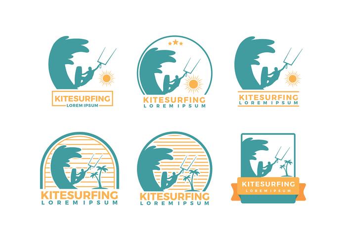 Kitesurfing Logo Mall Gratis Vector