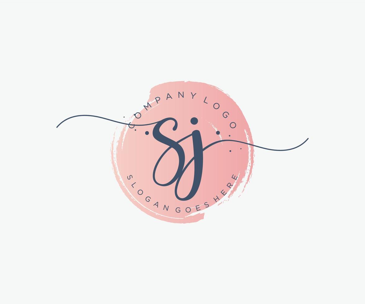 första sj feminin logotyp. användbar för natur, salong, spa, kosmetisk och skönhet logotyper. platt vektor logotyp design mall element.