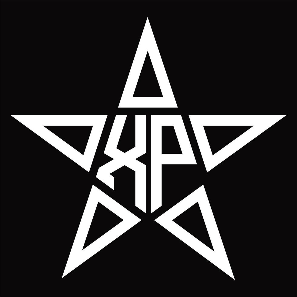 XP-Logo-Monogramm mit Sternform-Designvorlage vektor