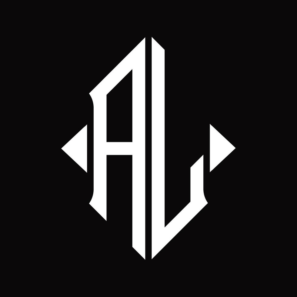 Al-Logo-Monogramm mit isolierter Designvorlage in Schildform vektor